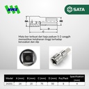 Kunci L Soket SATA 24201 1/2" Dr. 50L Hex Bit Socket 4 mm