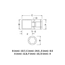 Kunci Soket SATA 11307 1/4" Dr. 6Pt. Socket 7mm