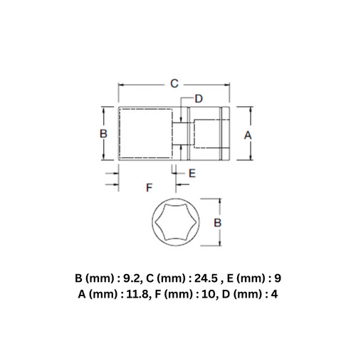 Kunci Soket SATA 11306 1/4" Dr. 6Pt. Socket 6mm
