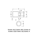 Kunci Soket SATA 11306 1/4" Dr. 6Pt. Socket 6mm