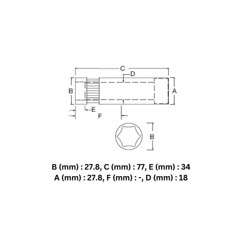 Kunci Soket Panjang SATA 13411 1/2" Dr. 6Pt. Deep Socket 20 mm