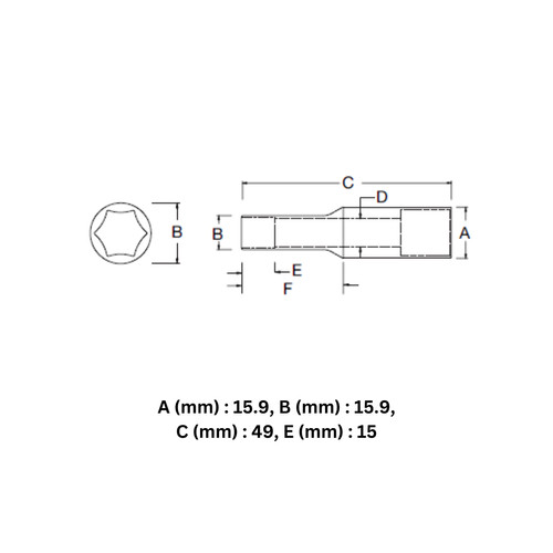 Kunci Soket Panjang SATA 11410 1/4" Dr. 6Pt. Deep Socket 13mm