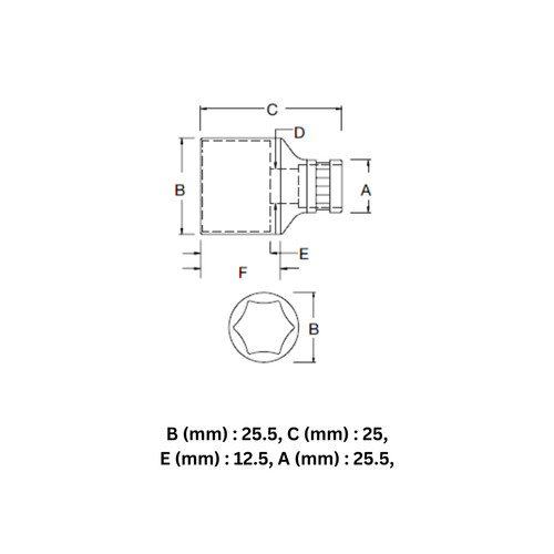 Kunci Soket SATA 12314 3/8" Dr. 6Pt. Metric Socket 19mm