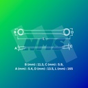 Kunci Ring SATA 42213 Double Box End Wrench 6mm X 7 mm