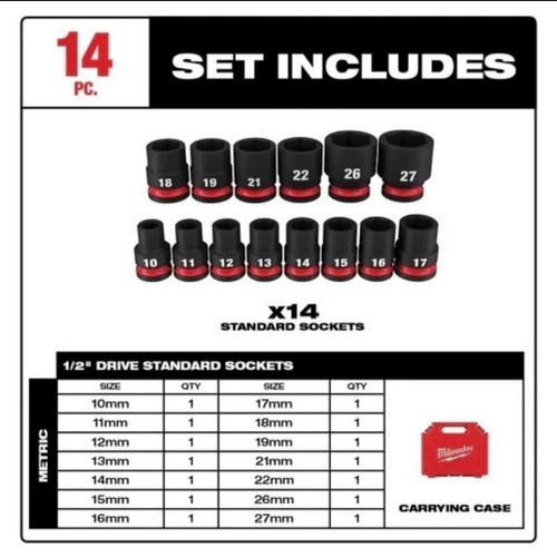 Mesin Impek Milwaukee M12 FIWF12 FUEL 1/2" Stubby Impact Wrench Bundling Baterai 6Ah - Charger - Tas - Kunci Impact Socket 10-27mm
