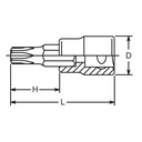 Kunci Shock KOKEN 4025.60-T50 Torx Bit Socket sq 1/2" x T50 x 60mm