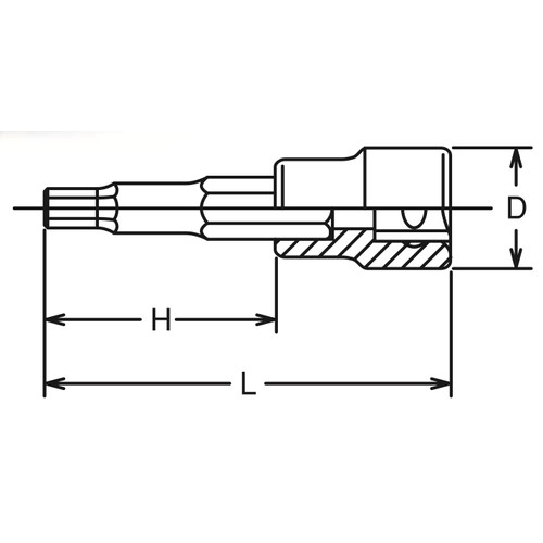 Kunci L Soket KOKEN 4010M.50-6 Inhex Bit Socket 1/2" x 6mm x 50mm