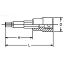 Kunci L Soket KOKEN 4010M.50-6 Inhex Bit Socket 1/2" x 6mm x 50mm