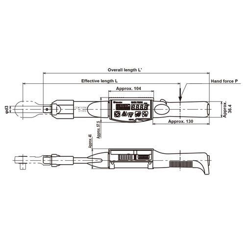 DATA TORK TOHNICHI CEM360N3X22D-G Digital Torque Wrench 72 - 360Nm