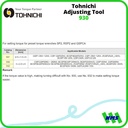 Kunci Knob Setting Torsi No 931 Tohnichi Adjusting Tool untuk QSP/CSP