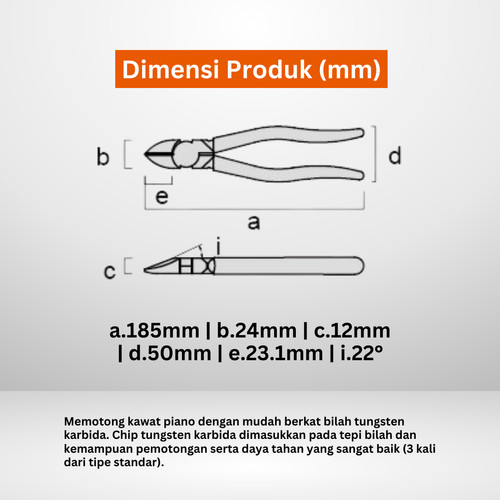 Tang Potong FUJIYA 470-175 Heavy Duty Tungsten Carbide Blade Nippers