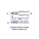 Tang Potong FUJIYA 77A-200 Diagonal Cutting Nippers Japan 200mm 8 Inci