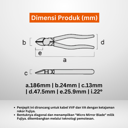 FUJIYA 7700N-175BG High Leverage Diagonal Cutting Nippers Kurokin Jpn