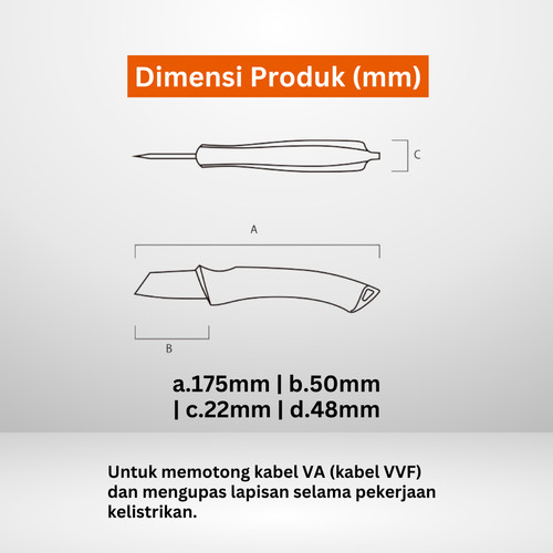 Pisau Potong Listrik FUJIYA FK01-180 Electrical Work Knife Japan 180mm