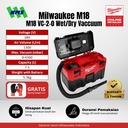 Penyedot Debu Milwaukee M18 VC-2-0 Wet/Dry Vacuum Cleaner Portable Baterai Portabel