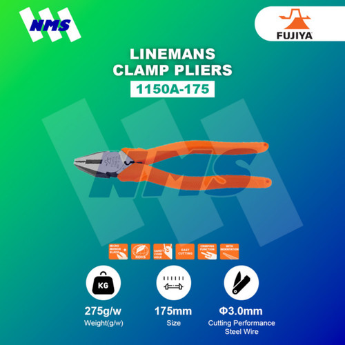 Tang Potong FUJIYA 1150A-175 Linemans Clamp Pliers Japan 175mm 7 Inci