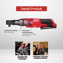 Milwaukee M12 FIR12-0 FUEL 1/2" Cordless Impact Ratchet 12V Mesin Pengencangan Baut