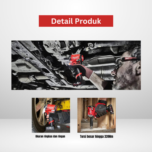 Milwauke M12 FIWF12-0C FUEL 1/2" Stubby Impact Wrench & Carrying Case Mesin Pembuka Baut