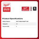 Baterai Milwaukee M12 B4 4.0Ah REDLITHIUM Battery 12V Untuk Semua M12