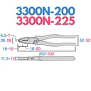 Tang Potong FUJIYA 3300N-200 High Leverage Lineman's Pliers Zero Black