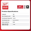 Alat Rivet Milwaukee M12 BPRT-0C Cordless Rivet Tool Baterai Portable