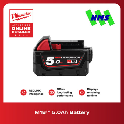 Milwaukee M18 NRG-501 Starter Kit : Charger M12-18C + Baterai M18B5