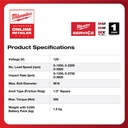 Milwaukee M12 FRAIWF12-0 FUEL 1/2" Cordless Right Angle Impact Wrench