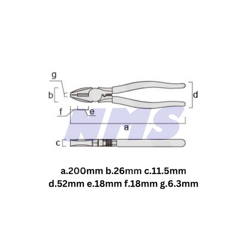 Tang Potong High Leverage Lineman's Pliers 8" 200mm 3000TP-200 FUJIYA
