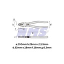 Tang Potong High Leverage Lineman's Pliers 8" 200mm 3000TP-200 FUJIYA