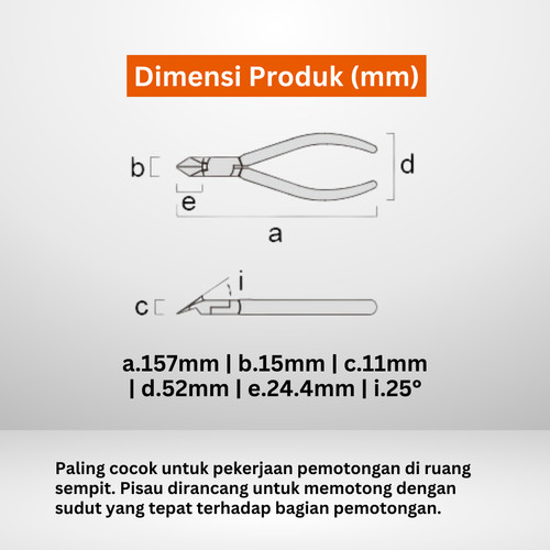 Tang Potong Angle Plastic Cutting Nippers 6 Inch 150 mm 50P-150 FUJIYA