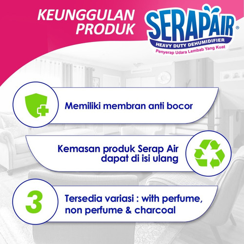 Bagus Serap Air Square Box 450mL Charcoal Anti Lembab Bau Jamur