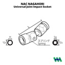 Impact Socket Universal Ext Mata Sok Hitam 1/2 x 12mm NAC 412U
