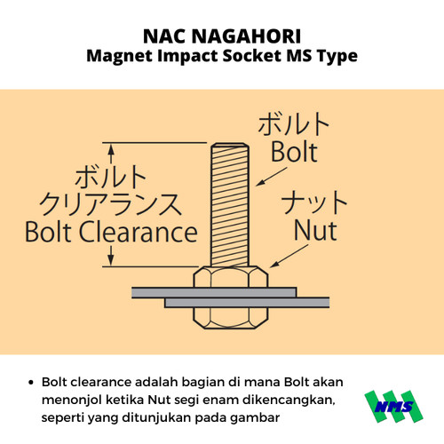 Impact Socket Ext Mata Sok Hitam 3/8 x 12mm Nagahori NAC 312EMS20