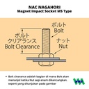 Impact Socket Ext Mata Sok Hitam 3/8 x 12mm Nagahori NAC 312EMS20