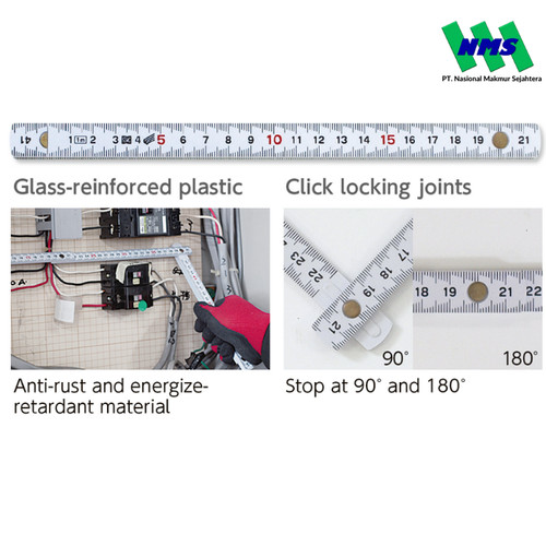 Penggaris Lipat Niigata Seiki Plastic Folding Ruler PFR-100CKD 1000mm