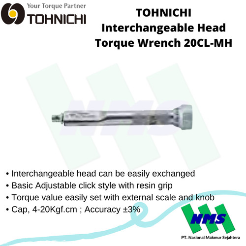 TOHNICHI 20CL-MH Interchangeable Head Torque Wrench 4-20Kgfcm