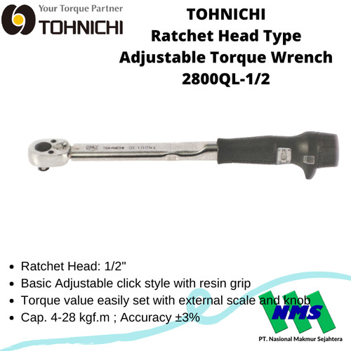 Kunci Torsi TOHNICHI 2800QL-1/2 400-2800 kgf.cm Torque Wrench