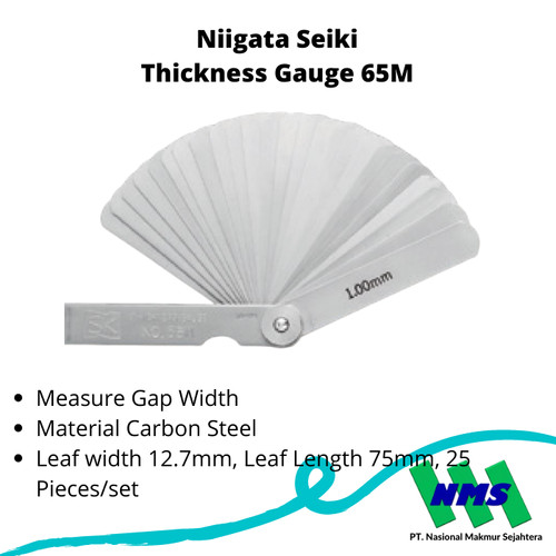 Niigata Seiki Thickness Gauge 65M Feeler Gauge
