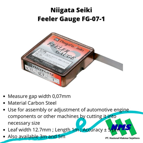 Niigata Seiki Feeler Gauge FG-07-1