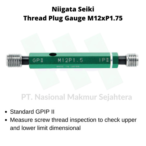 Niigata Seiki Thread Plug Gauge M12xP1.75