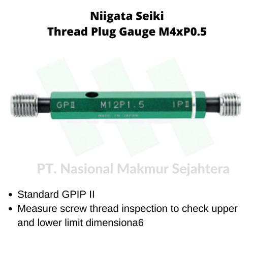 Niigata Seiki Thread Plug Gauge M4xP0.5 -2