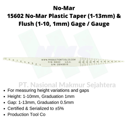 15602 No-Mar Plastic Taper (1-13mm) & Flush (1-10, 1mm) Gage / Gauge
