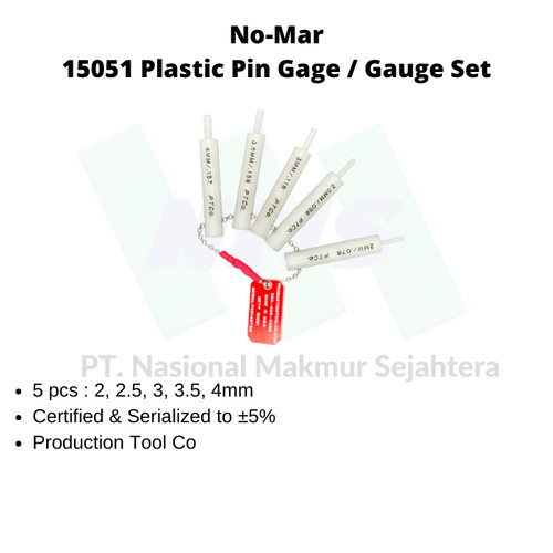 15051 No-Mar Plastic Pin Gage / Gauge Set