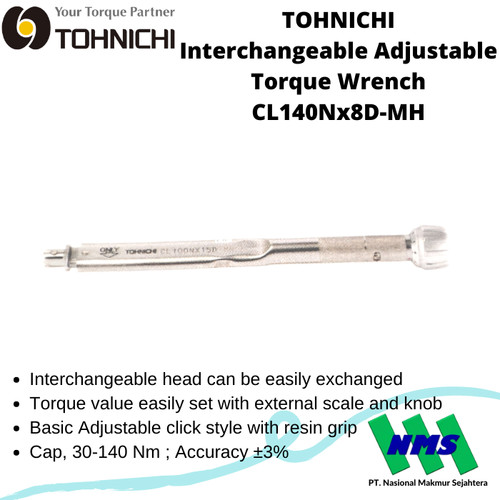Kunci Torsi TOHNICHI CL140Nx15D-MH 30 - 140 Nm Interchangeable Wrench