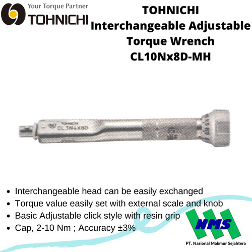 Kunci Torsi TOHNICHI CL10Nx8D-MH 2 - 10 Nm Interchangeable Wrench