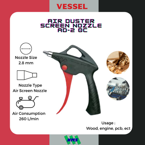Tembakan Angin VESSEL AD-2 0C Air Duster Screen Nozzle Blow Gun Serpihan Anti Berantakan
