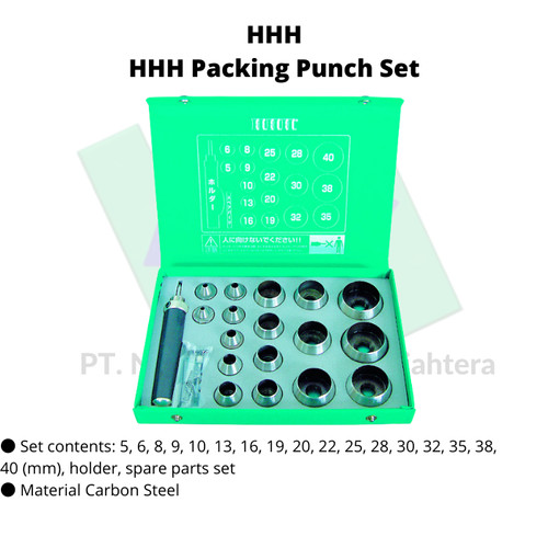 TRUSCO 215-6458 HHH Packing Punch Set 3H-P17