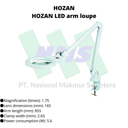 Kaca Pembesar LED TRUSCO 474-0017 HOZAN LED arm loupe