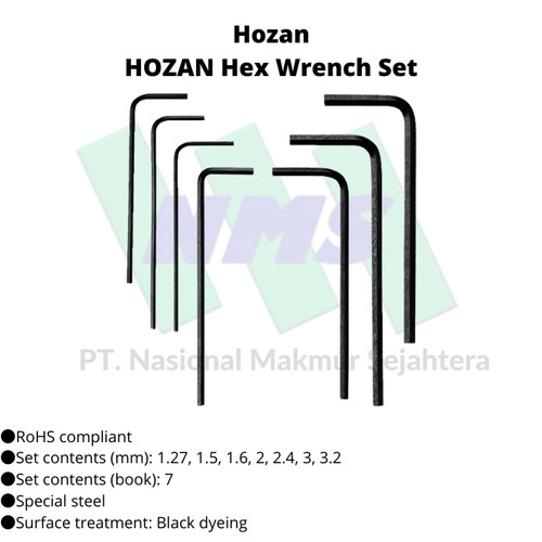 TRUSCO 370-8489 HOZAN Hex Wrench Set W-91