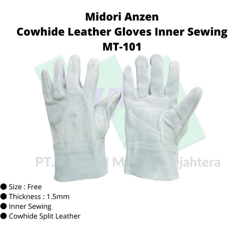 TRUSCO 819-2523 Cowhide Leather Gloves Inner Sewing MT-101